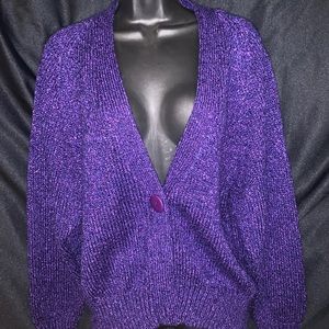 Women's Loose and Comfortable Vivid Purple Sweater